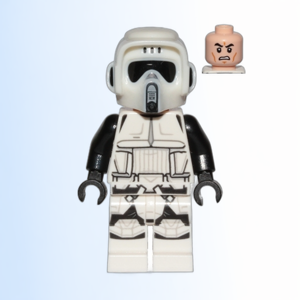 Imperial Scout Trooper - Male, Dual Molded Helmet, Light Nougat Head, Scowl - sw1007
