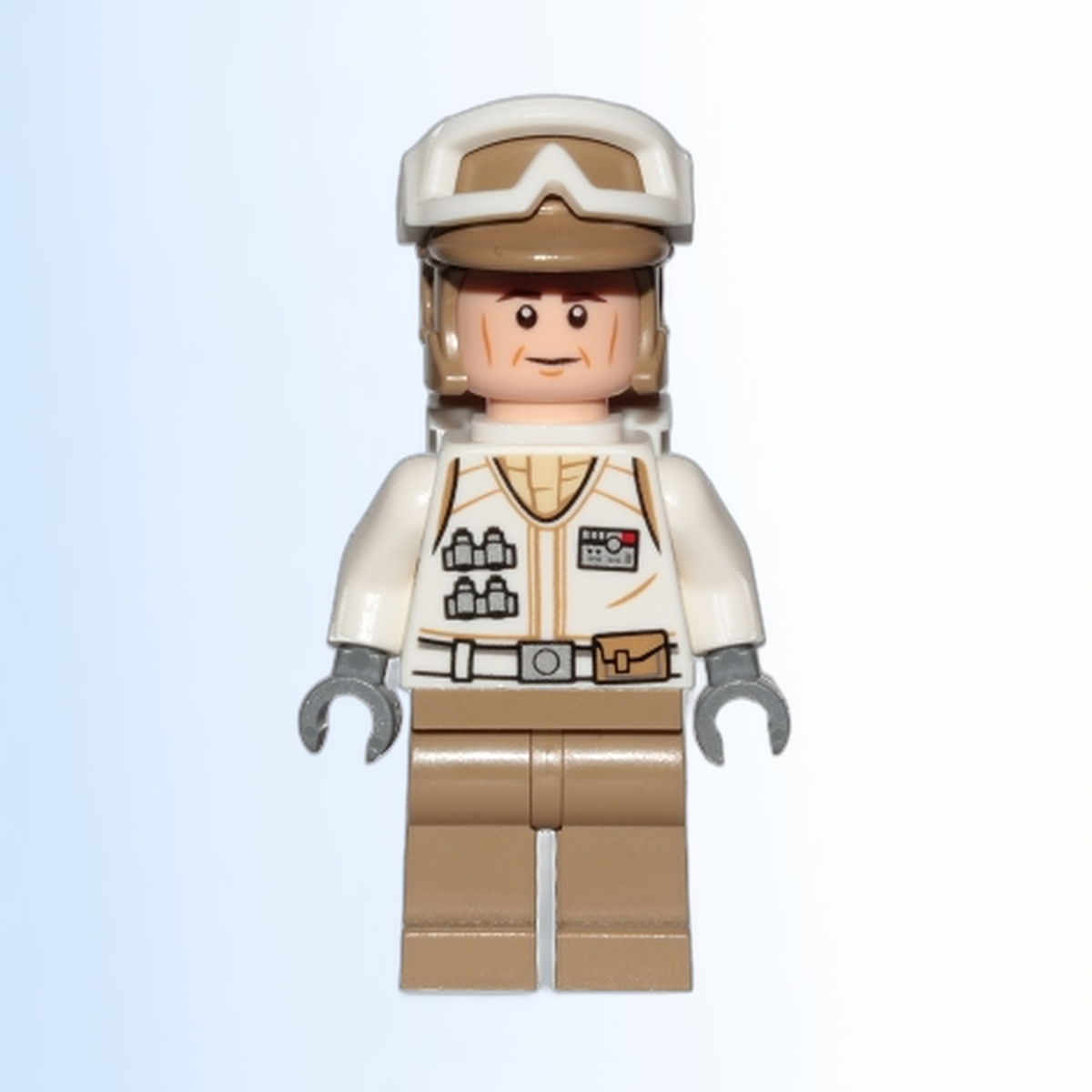 Hoth Rebel Trooper White Uniform, Dark Tan Legs, Backpack (Cheek Lines) - sw1026