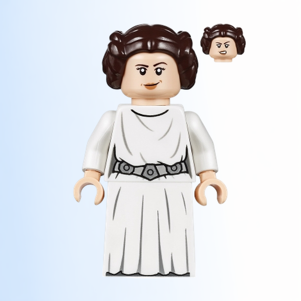 Princess Leia - White Dress, Detailed Belt with 3 Emblems, Skirt - sw1036