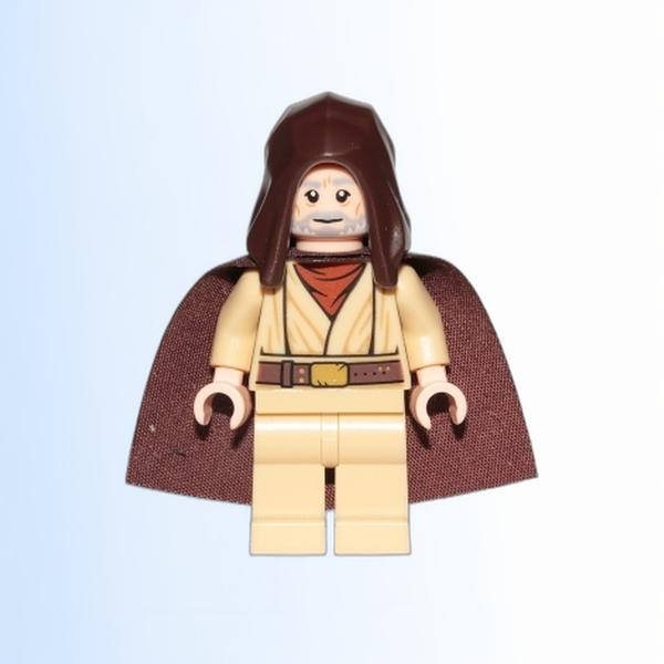 Obi-Wan Kenobi - Old, Dark Brown Hood and Starched Fabric Cape - sw1046