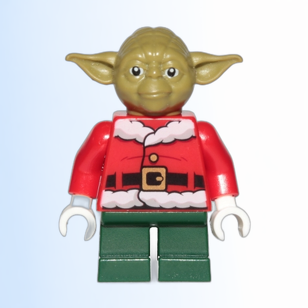 Yoda - Olive Green, Red Santa Jacket, Dark Green Short Legs - sw1071