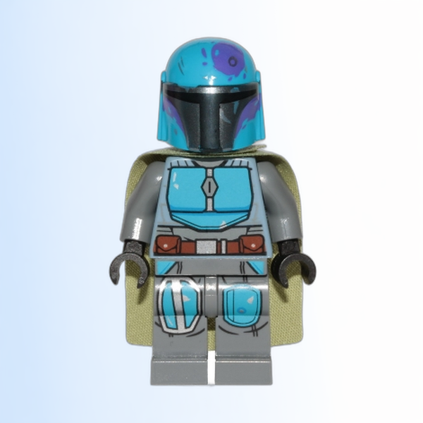 Mandalorian Tribe Warrior - Male, Olive Green Cape, Dark Azure Helmet - sw1080