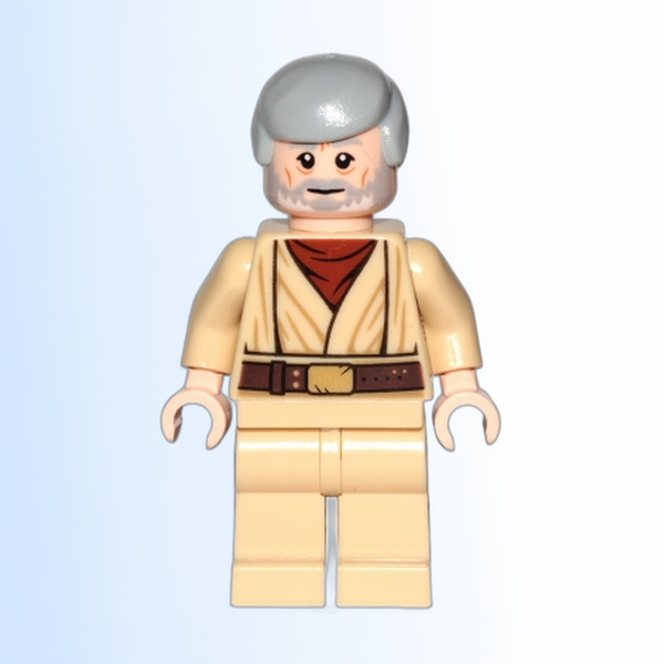Obi-Wan Kenobi - Old, Light Bluish Gray Hair, Beard with White Highlights - sw1084