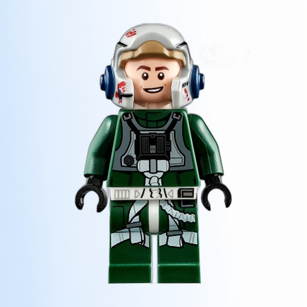 Rebel Pilot A-wing (Open Helmet, Dark Green Jumpsuit, Smile / Scared) (Arvel Crynyd) - sw1092