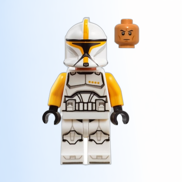 Clone Trooper Commander (Phase 1) - Bright Light Orange Arms, Nougat Head - sw1146