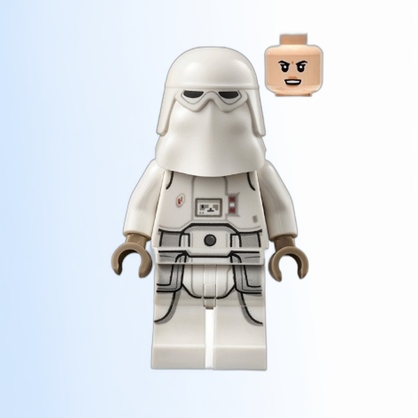 Snowtrooper - Female, Printed Legs, Dark Tan Hands, Light Nougat Head, Angry Smile - sw1178