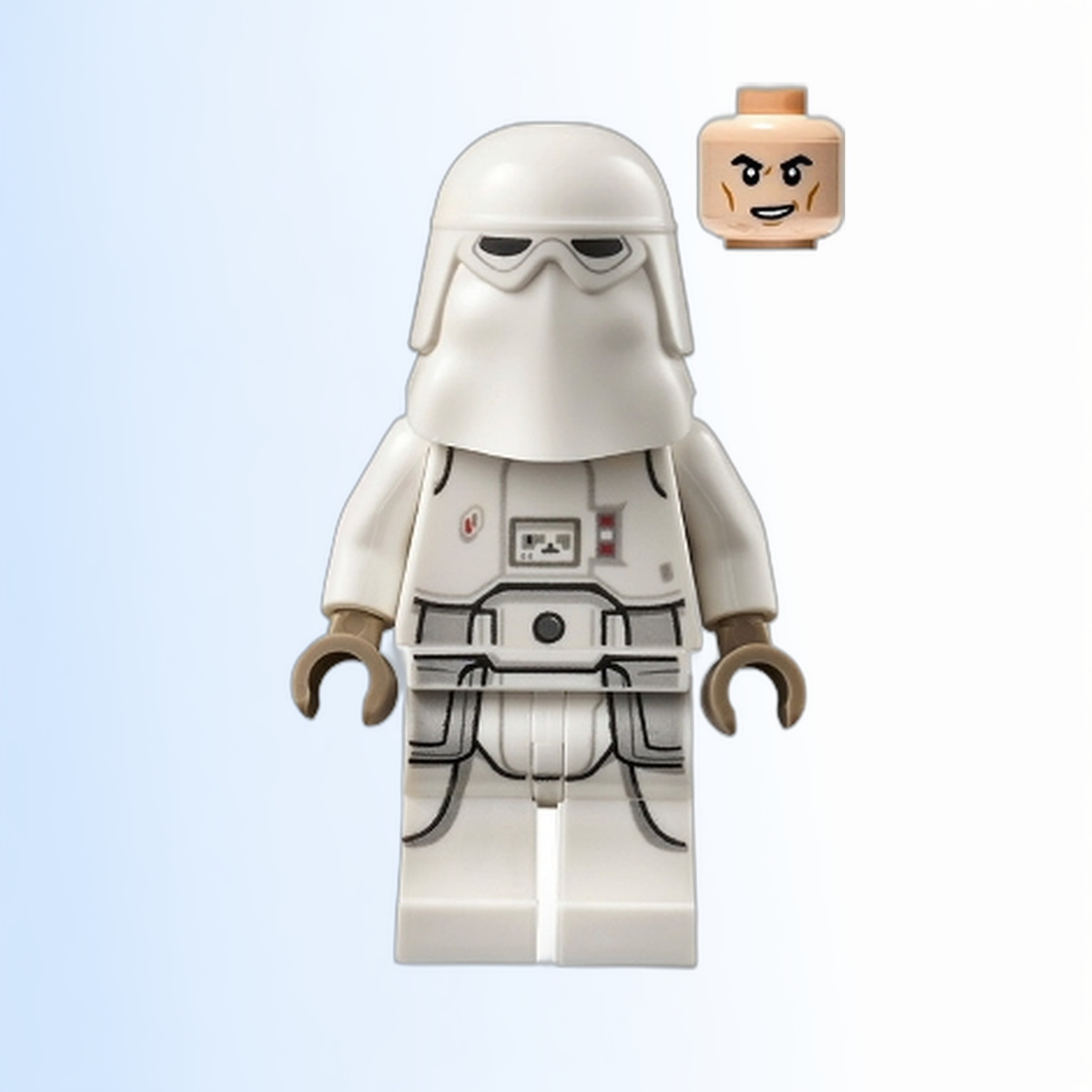 Snowtrooper, Printed Legs, Dark Tan Hands, Cheek Lines, Lopsided Grin - sw1181