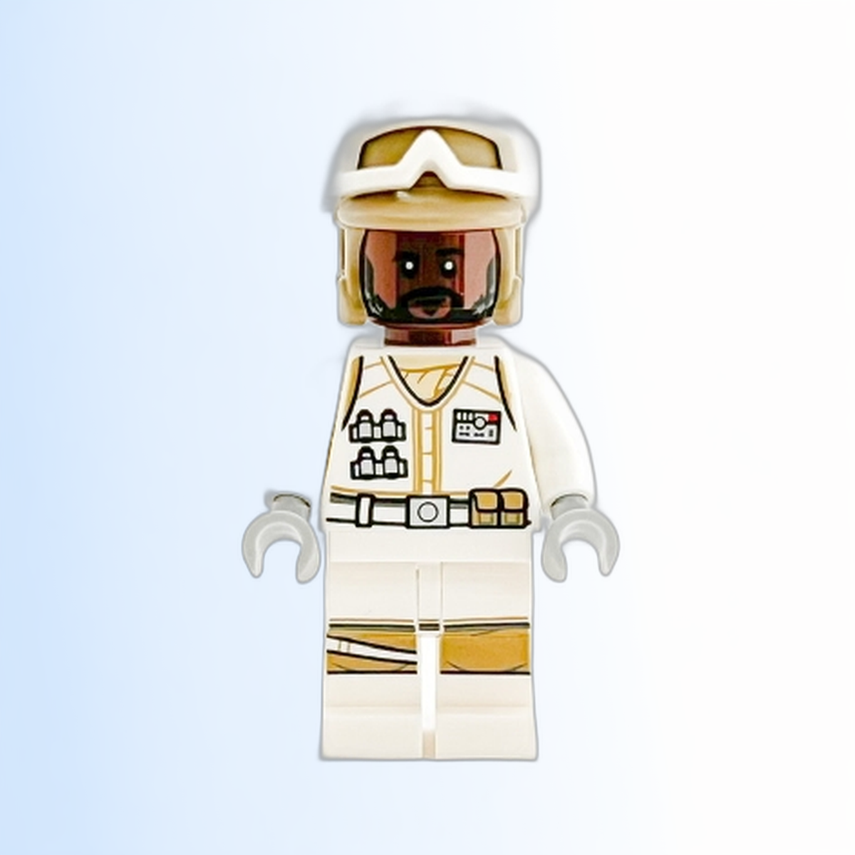Hoth Rebel Trooper White Uniform, Dark Tan Helmet, Reddish Brown Head - sw1186