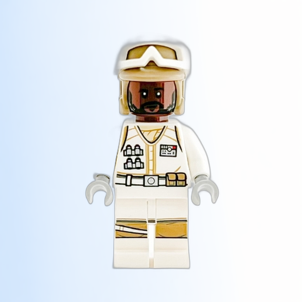 Hoth Rebel Trooper White Uniform, Dark Tan Helmet, Reddish Brown Head - sw1186