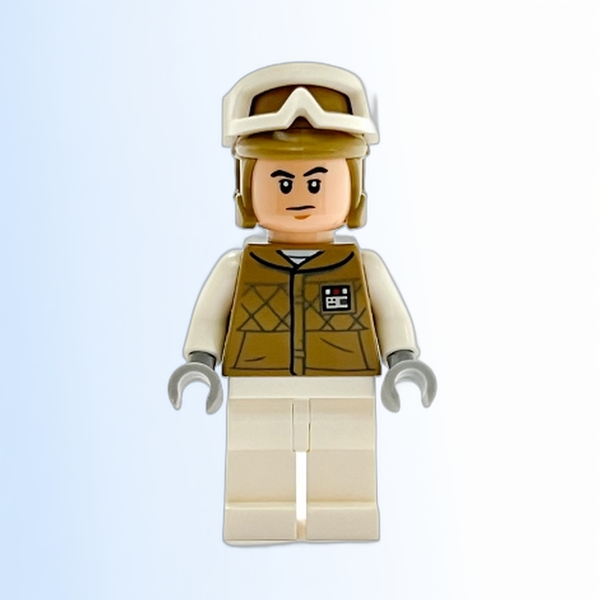 Hoth Rebel Trooper Dark Tan Uniform and Helmet, White Legs - sw1187
