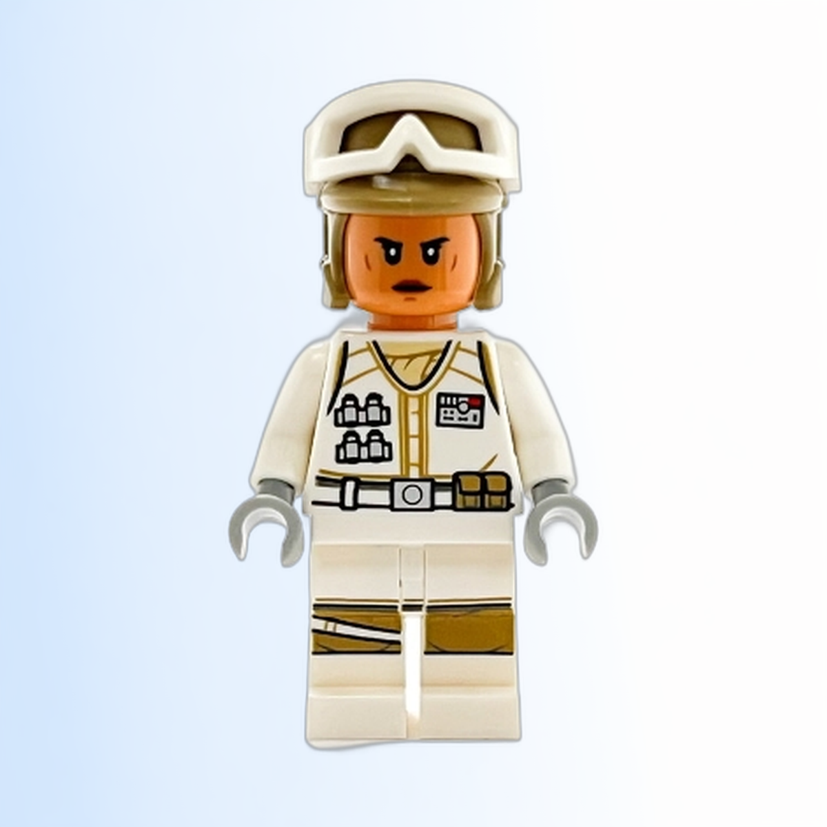 Hoth Rebel Trooper White Uniform, Dark Tan Helmet, Female - sw1188