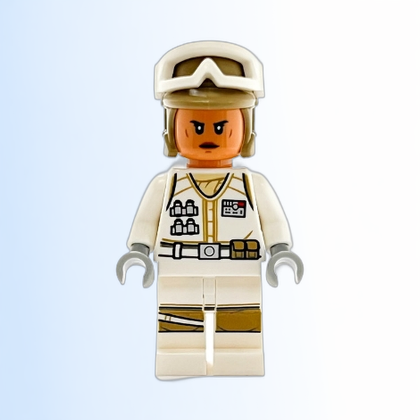 Hoth Rebel Trooper White Uniform, Dark Tan Helmet, Female - sw1188