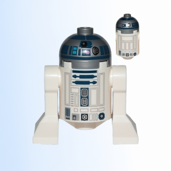 Astromech Droid, R2-D2 - Flat Silver Head, Dark Pink Dots, Large Receptor, Back Printing - sw1202