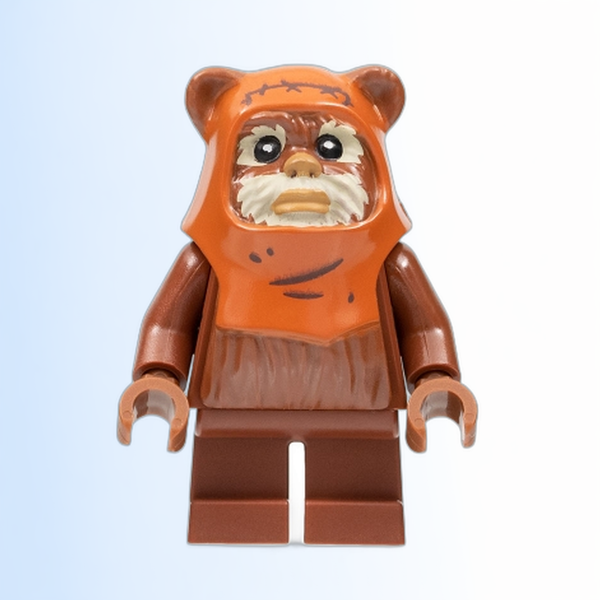 Wicket (Ewok), Printed Dark Orange Hood with Wrinkles - sw1218