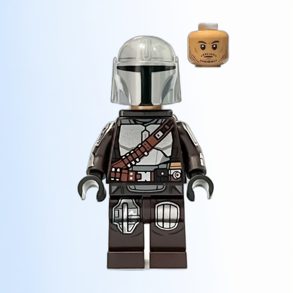 The Mandalorian / Din Djarin / 'Mando' - Silver Beskar Armor, Jet Pack, Helmet with Top Lines - sw1258