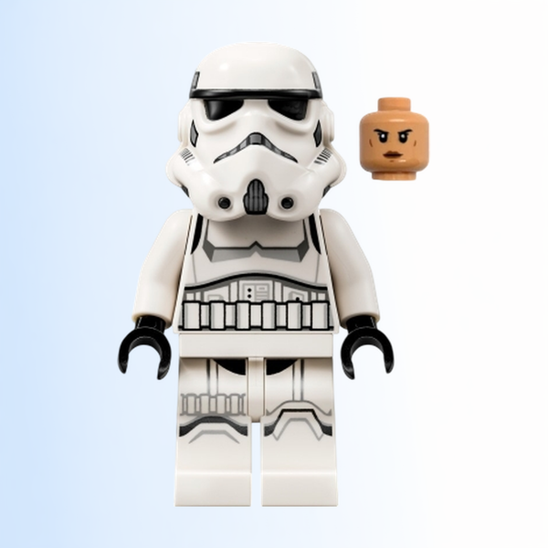 Imperial Stormtrooper - Female, Dual Molded Helmet with Light Bluish Gray Panels on Back, Shoulder Belts, Nougat Head - sw1275