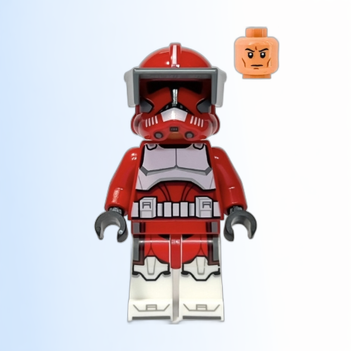Clone Trooper Commander Fox, Coruscant Guard (Phase 2) - Dark Bluish Gray Visor, Printed Legs - sw1304