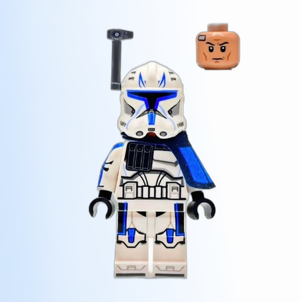 Clone Trooper Captain Rex, 501st Legion (Phase 2) - Blue Cloth Pauldron, Rangefinder, Printed White Arms - sw1315