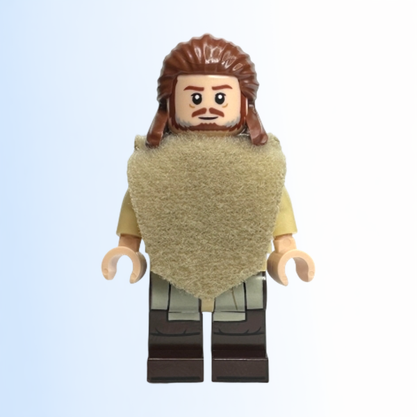 Qui-Gon Jinn - Dark Brown Legs, Poncho, Reddish Brown Beard - sw1334a