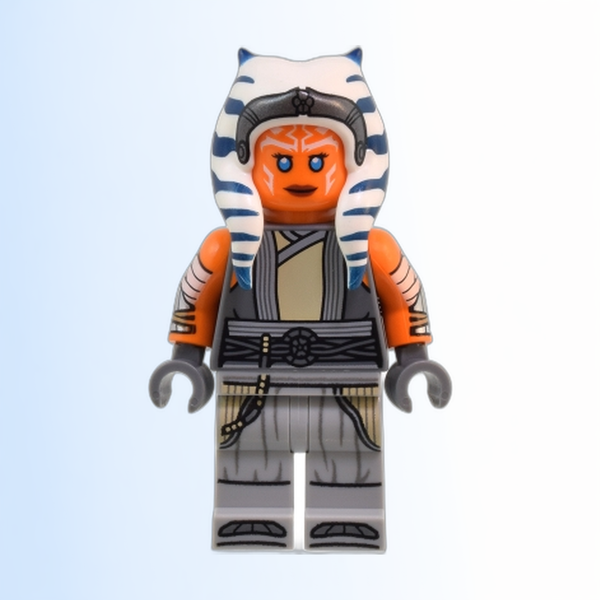 Ahsoka Tano (Adult) - Dark Bluish Gray Vest, Tan Tunic, Printed Arms, Light Bluish Gray Legs - sw1354