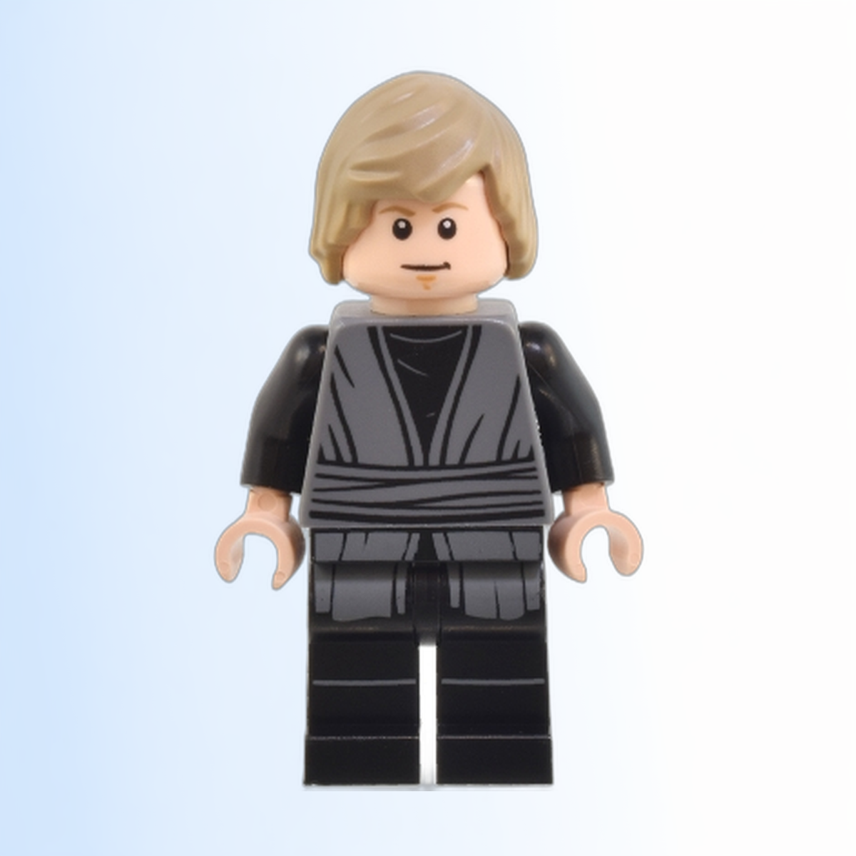 Luke Skywalker - Dark Bluish Gray Jedi Robe, Printed Legs, Hair with Side Part - sw1370