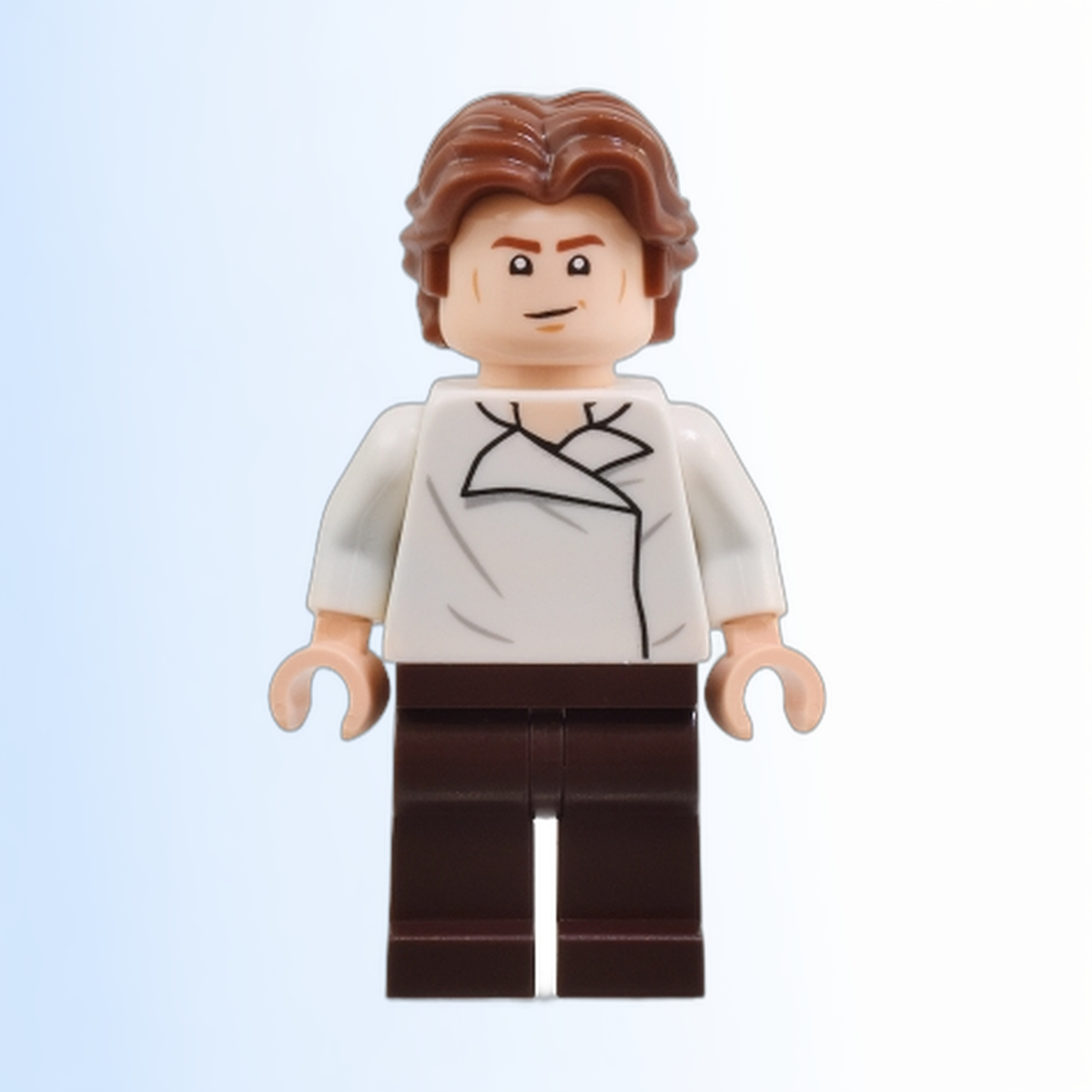 Han Solo - White Shirt with Wrinkles on Front and Back, Dark Brown Legs, Wavy Hair - sw1371