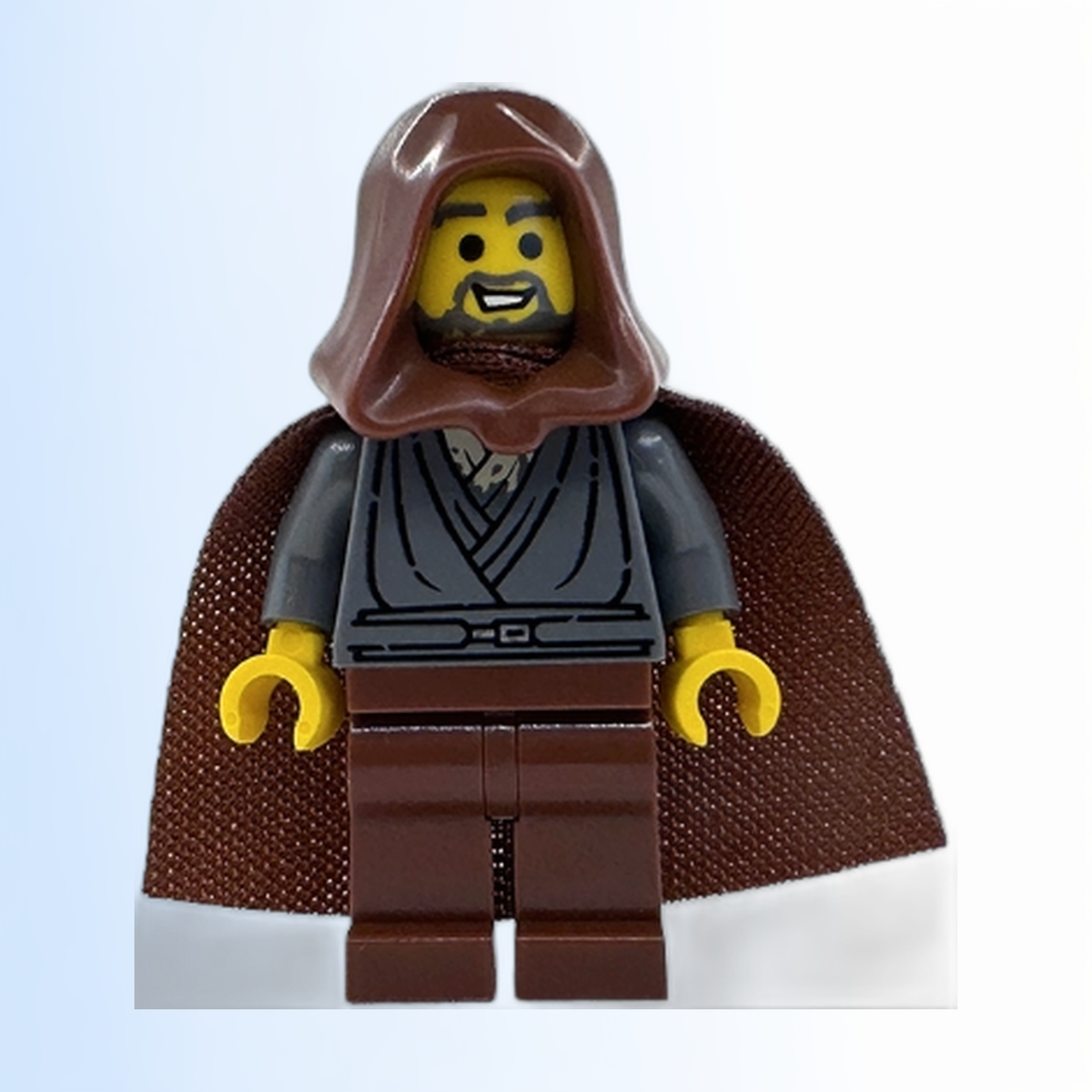 Jedi Bob (Bobarian Afol) - Dark Bluish Gray Tunic, Reddish Brown Hood and Cape - sw1379