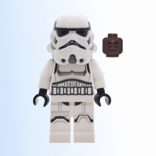 Imperial Stormtrooper - Male, Dual Molded Helmet with Light Bluish Gray Panels on Back, Shoulder Belts, Umber Head - sw1454