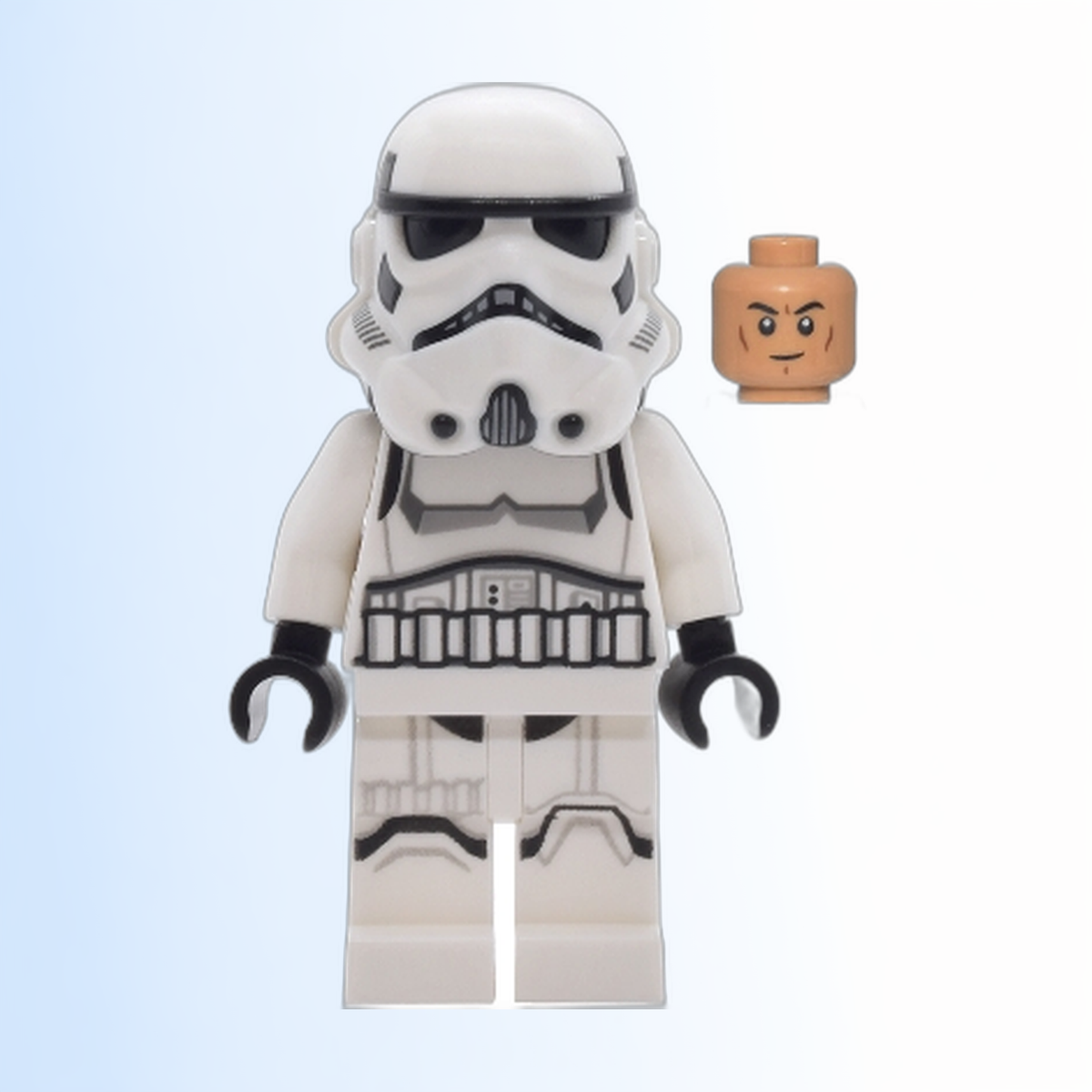 Imperial Stormtrooper - Male, Dual Molded Helmet with Light Bluish Gray Panels on Back, Shoulder Belts, Medium Nougat Head - sw1455