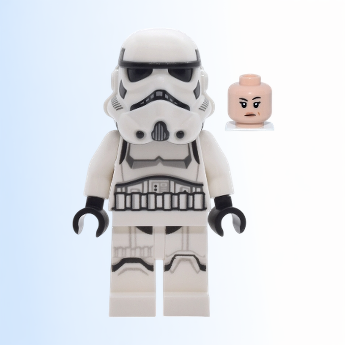 Imperial Stormtrooper - Female, Dual Molded Helmet with Light Bluish Gray Panels on Back, Shoulder Belts, Light Nougat Head - sw1456