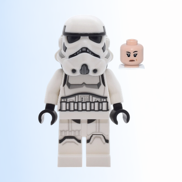 Imperial Stormtrooper - Female, Dual Molded Helmet with Light Bluish Gray Panels on Back, Shoulder Belts, Light Nougat Head - sw1456