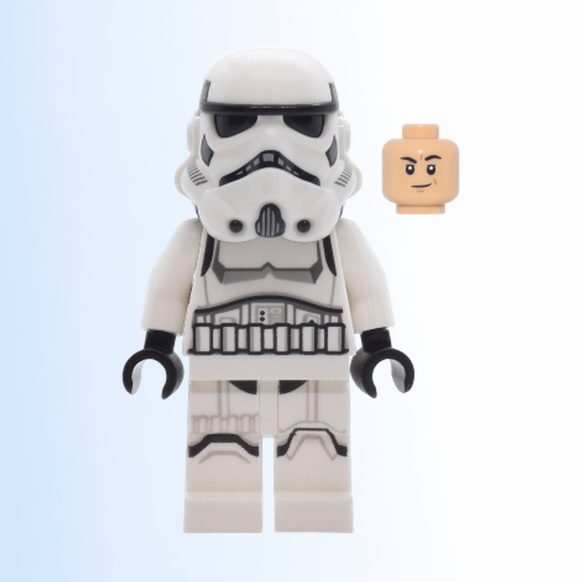 Imperial Stormtrooper - Male, Dual Molded Helmet with Light Bluish Gray Panels on Back, Shoulder Belts, Medium Tan Head - sw1463