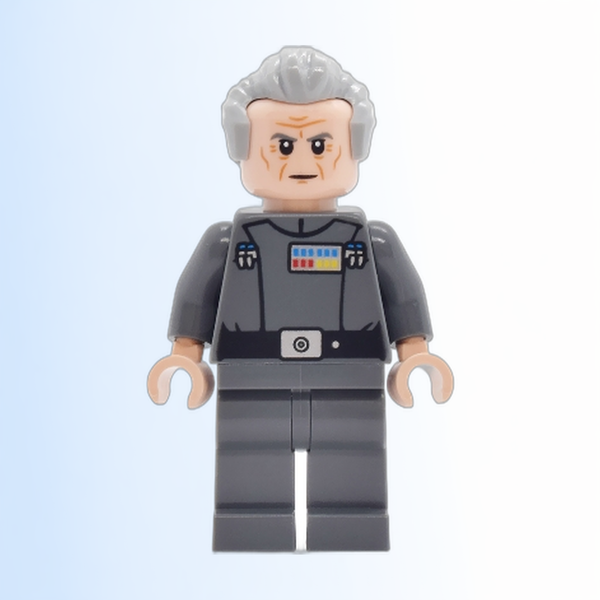 Grand Moff Wilhuff Tarkin - Dark Bluish Gray Uniform, Swept Back Hair, Dark Bluish Gray Eyebrows - sw1471